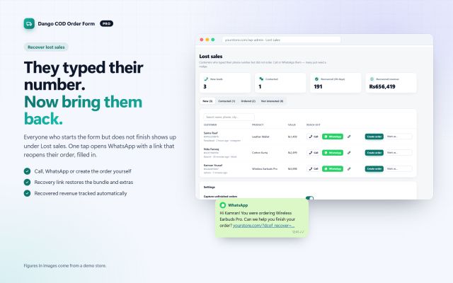 Lost sales: bring back customers over WhatsApp (Pro)