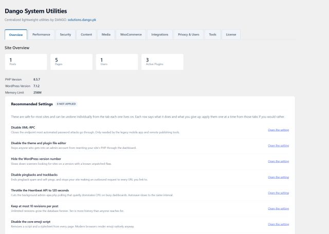 One overview of every module, with what needs your attention